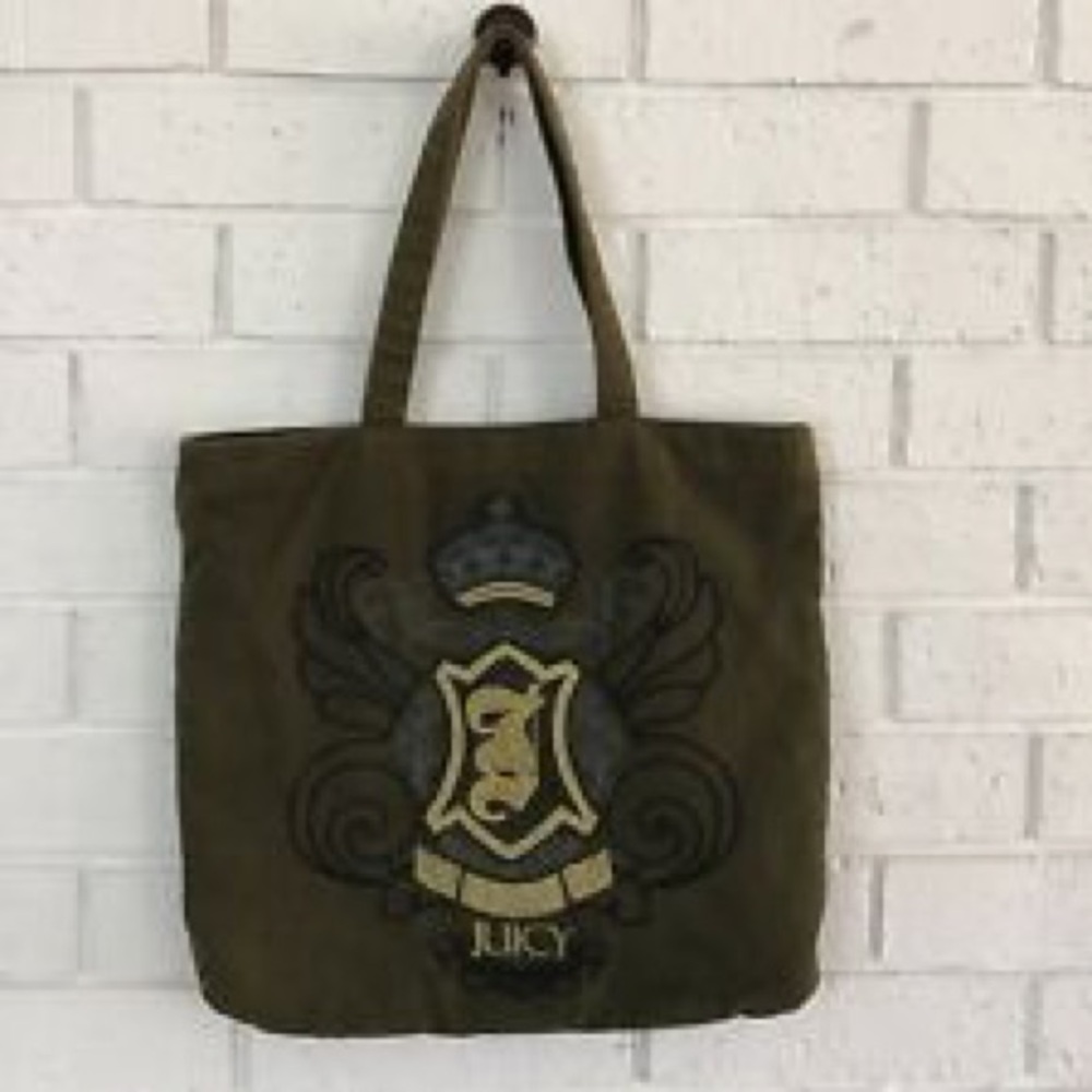 👑Juicy Couture canvas tote olive green 📗